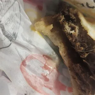 a half eaten sandwich