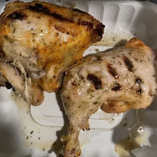Half grilled chicken