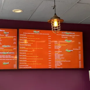 Golf course menu