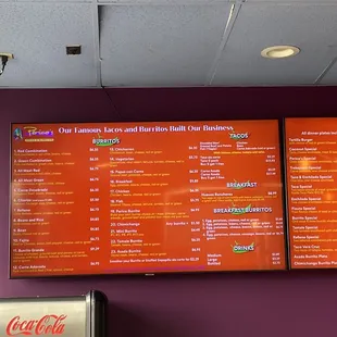 Golf Course menu