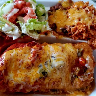 Chicharron Chimichanga Xmas Smothered plate to go