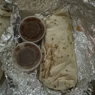 smaller than my hand Chicharrones burrito large with extra meat