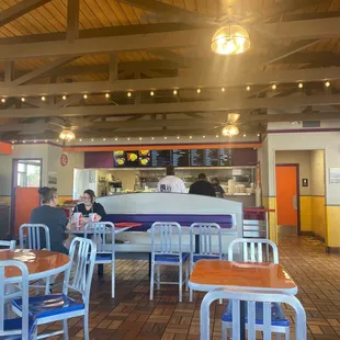 the inside of a restaurant