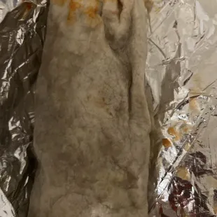 a burrito wrapped in foil