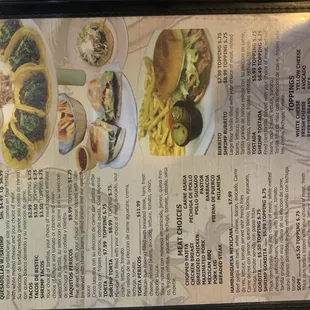 tacos, menu