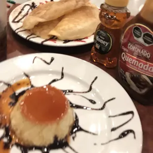 The flan was out of this world.  Definitely tasted homemade.  Very light and creamy.  One of the best flans ever had.