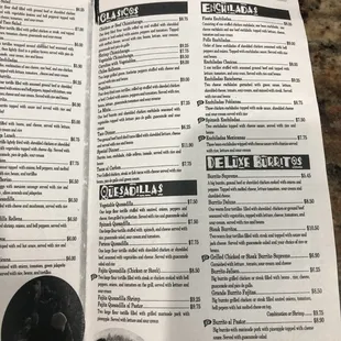 the menu
