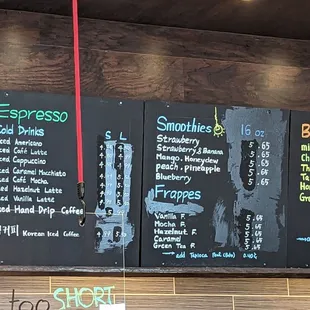 Menu as of 9/25/2023