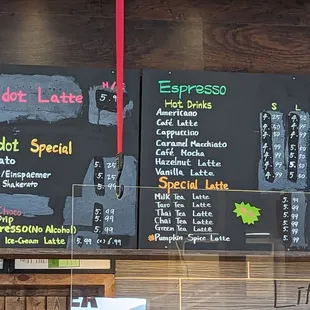 Menu as of 9/25/2023