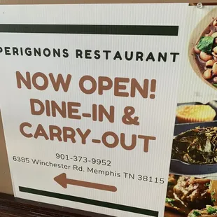 Dine In &amp; Carry Out