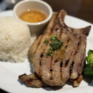 Pork chops and rice
