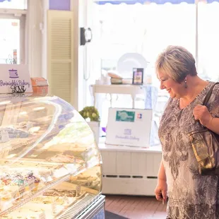 a woman in a bakery
