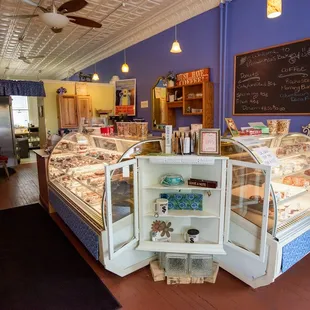 the interior of a bakery