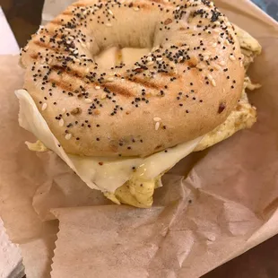Egg bagel no bacon