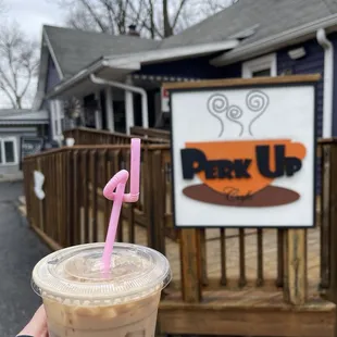 Iced chai with almond milk