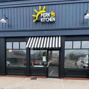 the front of the restaurant