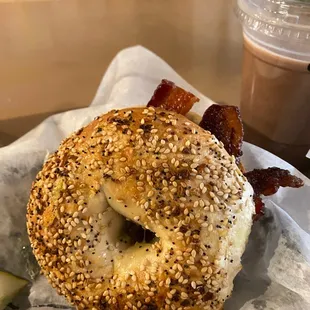 Bacon egg and cheese bagel