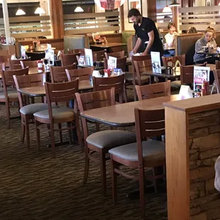 It&apos;s between 20-25 waiting and 12 tables available. We are told it will be 15-20 minutes. Terrible service!!