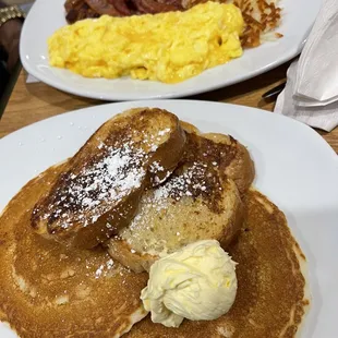 pancakes with butter and bacon