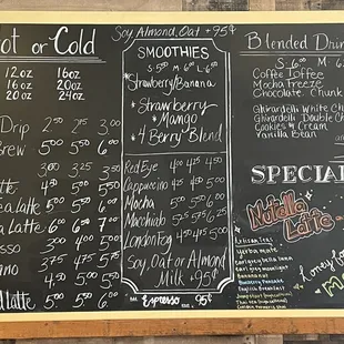 New updated menu! 5/11/23