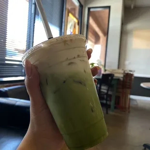 Matcha honey latte