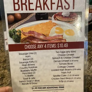 Create your own breakfast menu