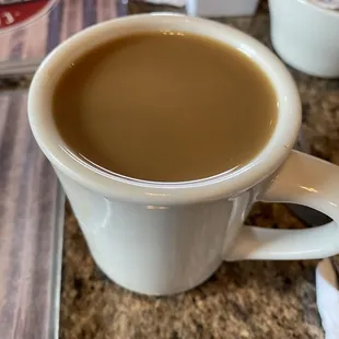 Freshly brewed coffee.