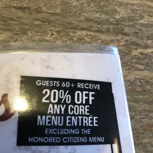 Senior discount
