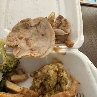 NOT carved turkey, instead grilled turkey deli meat