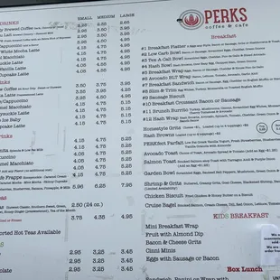 menu