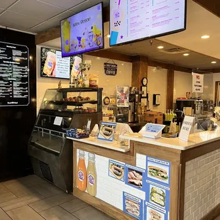 the counter and menus