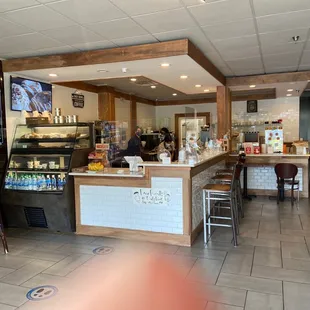 the interior of a coffee shop