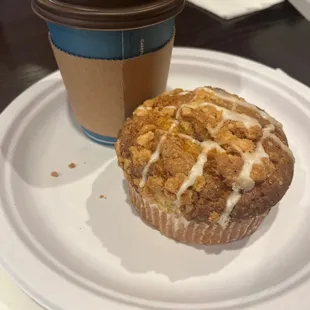 Cappuccino and coffee muffin