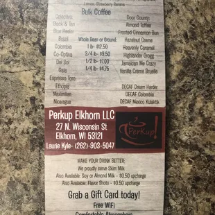 Blended Drinks &amp; Whole Bean Coffee