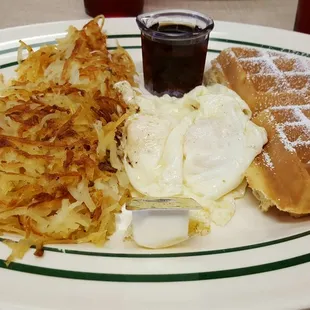 Malted waffle combo plate