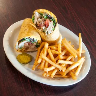 a sandwich and french fries