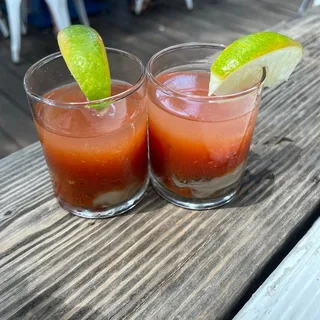 Oyster Shooter Tito's Vodka, Horseradish, Bloody Mix, Lim