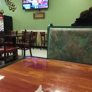 Big tv. News was on.