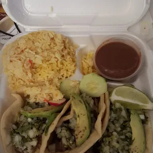 Lengua tacos platter