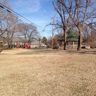 The playground and pavillion at Perle Mesta Park