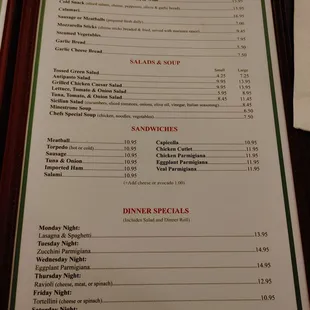 menu