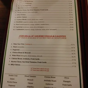 menu