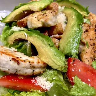 Grilled Chicken Caesar hold the dressing add avocado