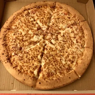 A whole cheese pizza $6.54!