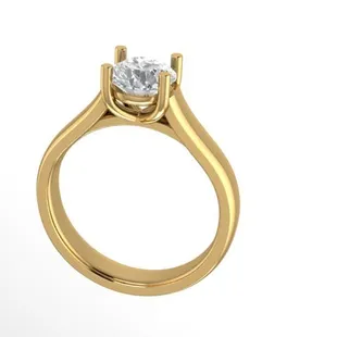 CAD/CAM design for customer&apos;s diamond in 14K cathedral setting.