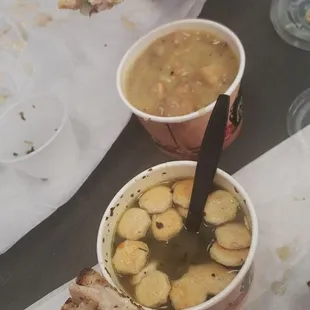 Back photo is Turkey Club with Bacon Cheeseburger soup  Then Italian Wedding soup and Everyday is Thanksgiving