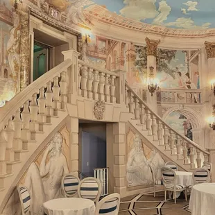 the interior of a fancy dining room