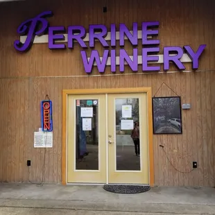 the entrance to the winery