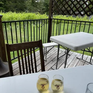 Wine on the patio in early May