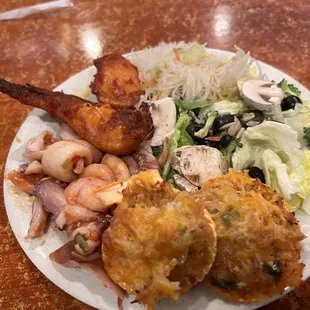 a plate of food on a table